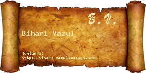 Bihari Vazul névjegykártya
